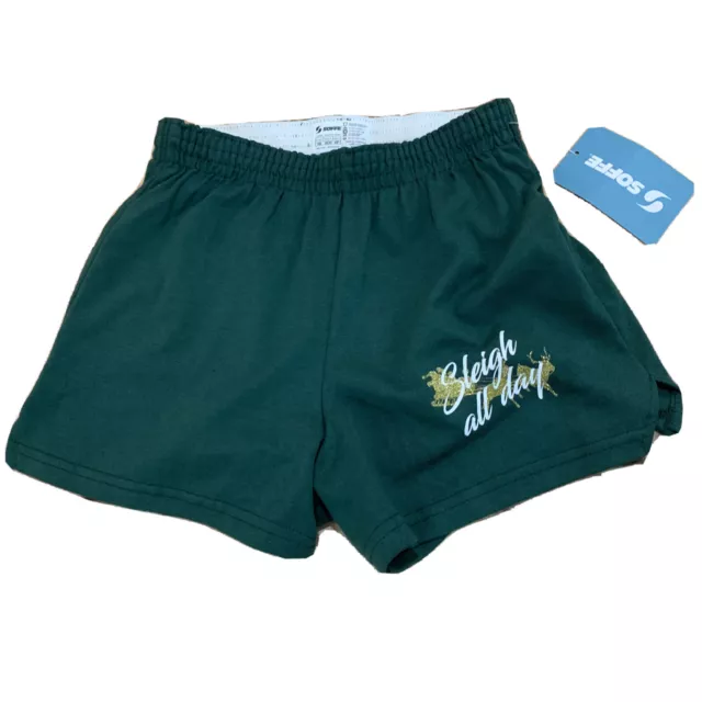 Soffe Womens Cheer Cheerleading Shorts Size XS New NWT Green Holiday A119