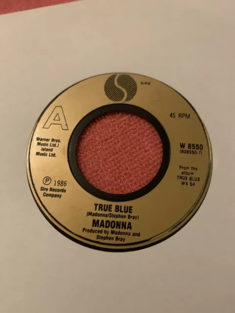 MISPRESSED Madonna True Blue holiday jukebox uk bronze / gold  injection 7”