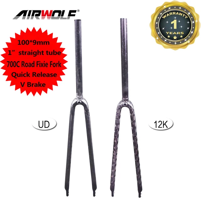 ROAD BIKE FIXED Gear Front Forks 700C Full Carbon V Brake 25.4mm