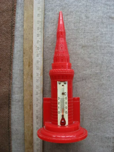 Soviet antique thermometer Spasskaya Tower of Moscow USSR plastic Kremlin 50-s m