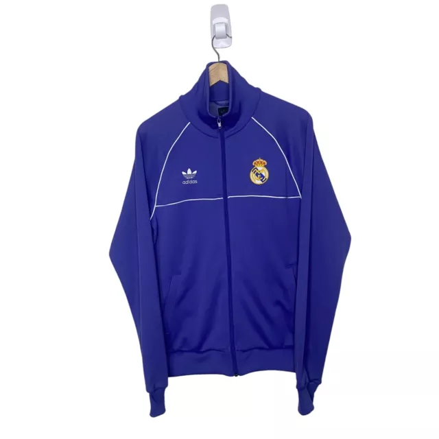 Real Madrid Adidas lila Originals Kleeblatt Trainingsanzug Top Jacke 2009 Größe M