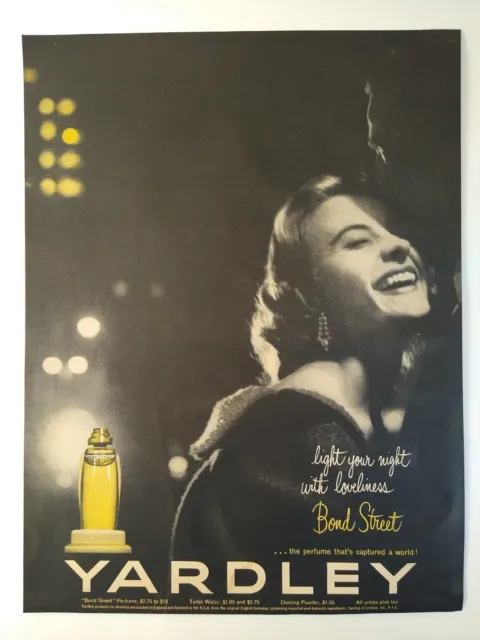 1952 Yardley Bond Street Perfume Vintage Print Ad