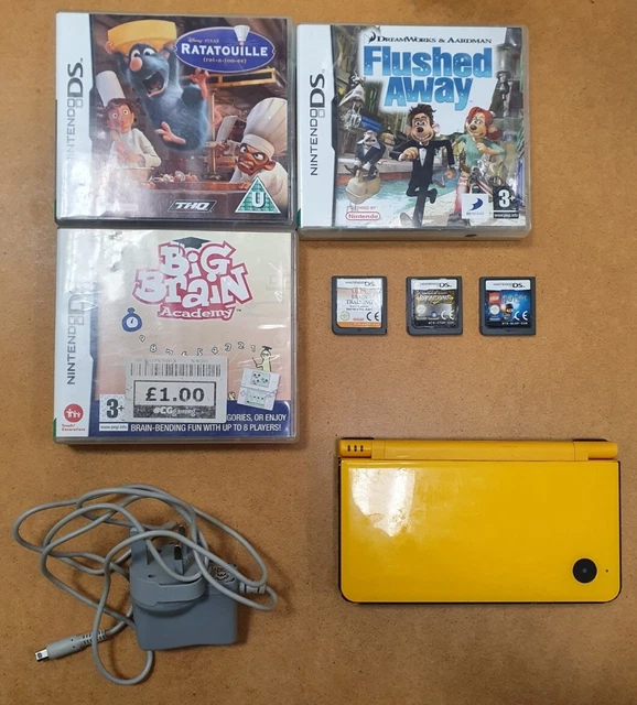 Yellow DSi XL Console Nintendo And 6 Games Job Lot Bundle *No Stylus* DS