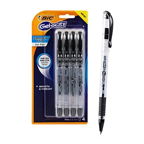 4pk Gelocity Stick Gel Pen- Black