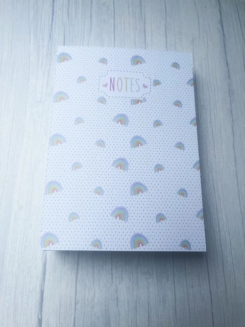10 x A5  Rainbows Notebooks, Xmas stocking filler, teacher gift, Job Lot