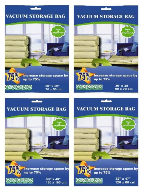 Sunbeam Large Vacuum Storage Bags 3 Count Heavy Duty Plastic SB10719 New,  Clear