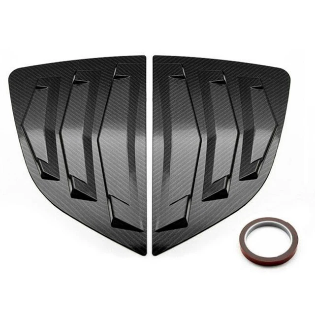 2PCS Car Hood Vent Scoop Air Flow Intake Louver Bonnet Cover Carbon Fiber