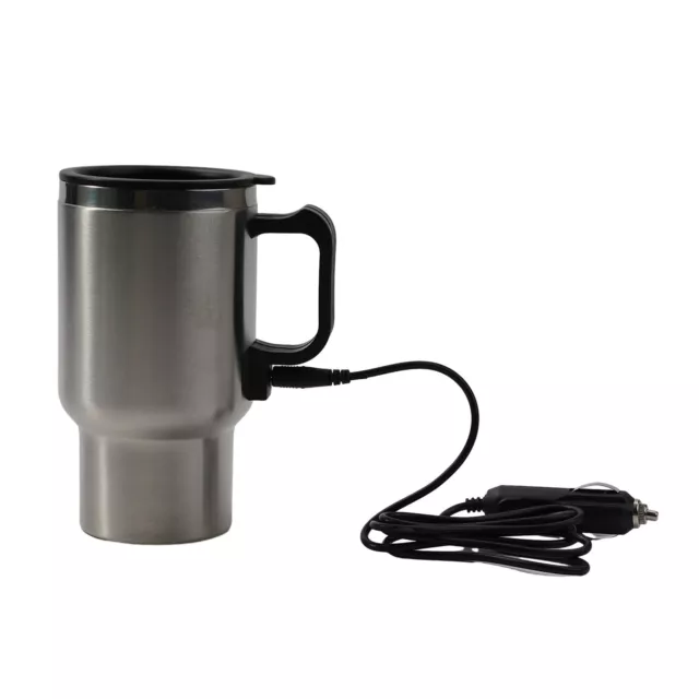 12v Stainless Steel Hot Mug Car Van Caravan Thermal Heat Travel Cup Kettle