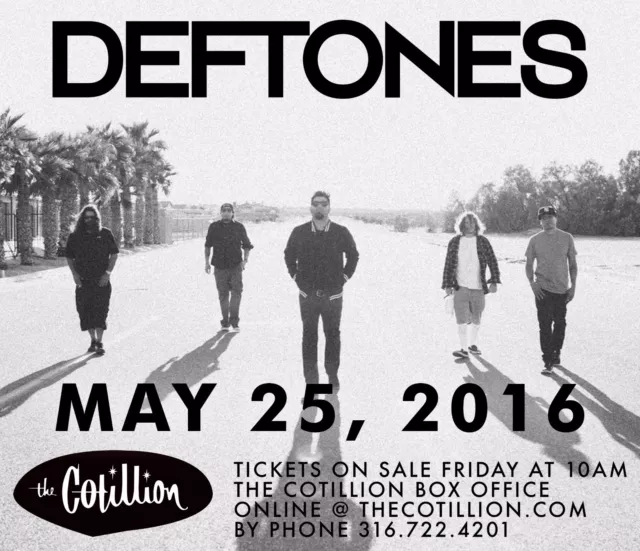 DEFTONES 2016 WICHITA CONCERT TOUR POSTER-Alt/Art Metal, Experimental Rock Music