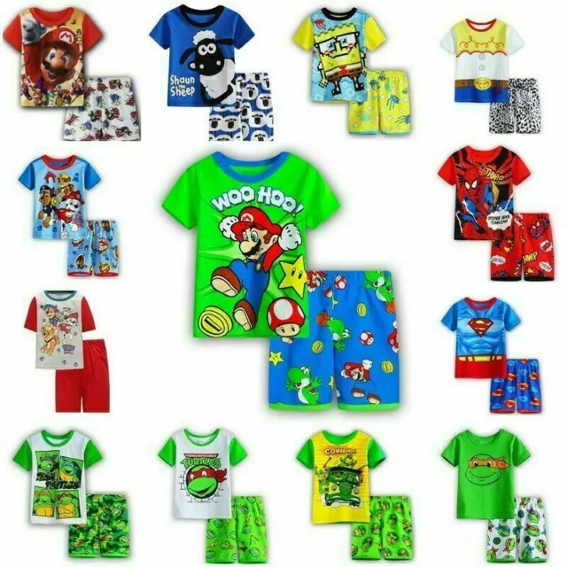Set pantaloncini T-shirt bambini ragazzi ragazze Super Mario maniche corte età 1-7 anni