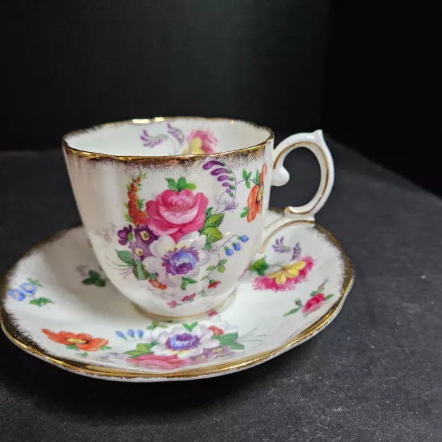 Royal Albert Barbara Ann Bone China Tea Cup & Saucer Floral Gold Gilt England