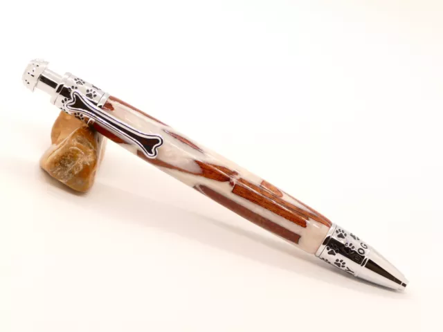 Beautiful Dog Lover Ballpoint Pen Handmade Hand Crafted Hybrid Resin & Wood