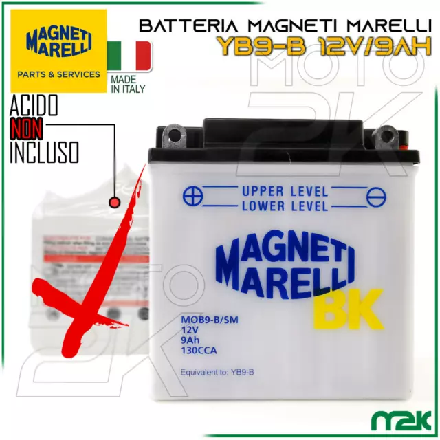 Garantita! Batteria Magneti Marelli 12V 9Ah Spunto 130A Yb9-B Moto Scooter Vespa