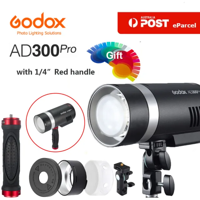 GODOX AD300 Pro 300W TTL Outdoor Flash 2.4G 1/8000s 2600mAh 0.01-1.5s  Recycle Time 320 Full Power 12W Bi-Color Modeling LED for Cameras with S2  Bracket 