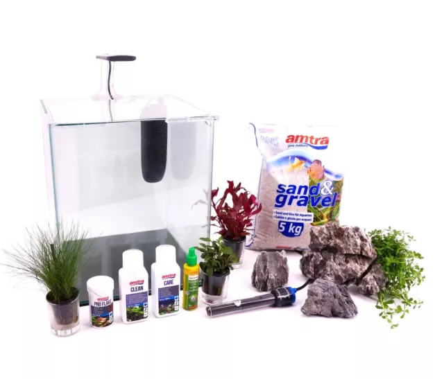 Nanotank Cubo Système 30 Aquarium Complet Filtre LED Inclus Décoration