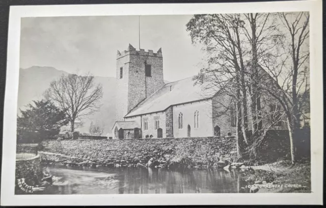 Early RPPC Grasmere Church, Cumbria, Real Photo Pettitt Postcard