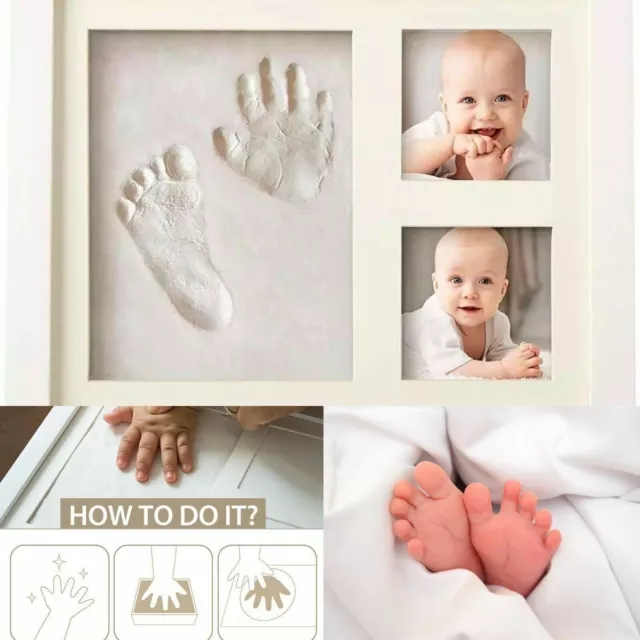 Baby Hand & Foot Print Clay Cast Kit Picture Frame Christening/Baby shower Gift