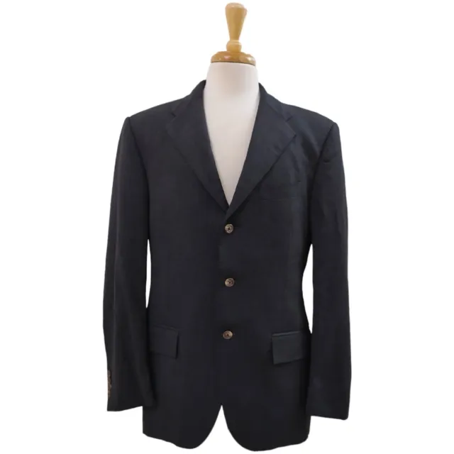 Blazer Polo Ralph Lauren Vintage Mens Made In Italy 3 Button Black Wool Size 48