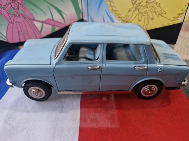 Simca 1500 Police friction Joustra + boîte jouet ancien de 1965