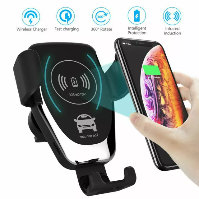 Chargeur sans fil Qi Charge rapide téléphone pour voiture Serrage automatique