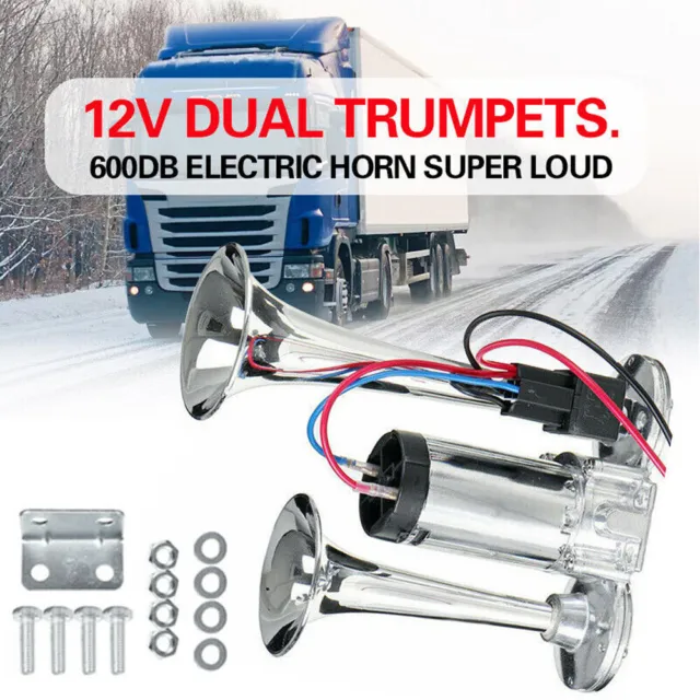 600db 12v Dual Trumpets Super Loud Electric Solenoid Valve Car