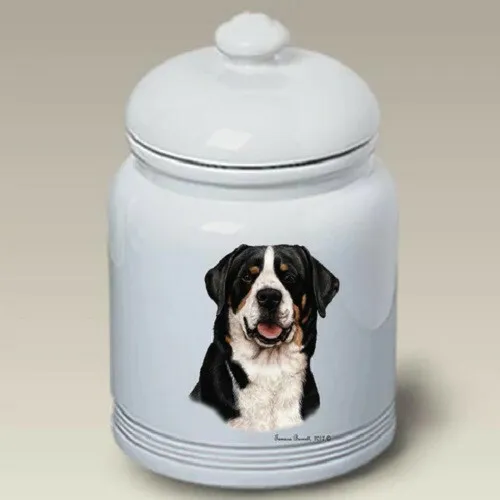 Greater Swiss Mountain Dog Ceramic Treat Jar TB 34144