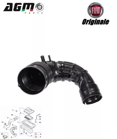 Manicotto Flessibile Aspirazione Turbo Intercooler Originale 500 Abarth 51817836