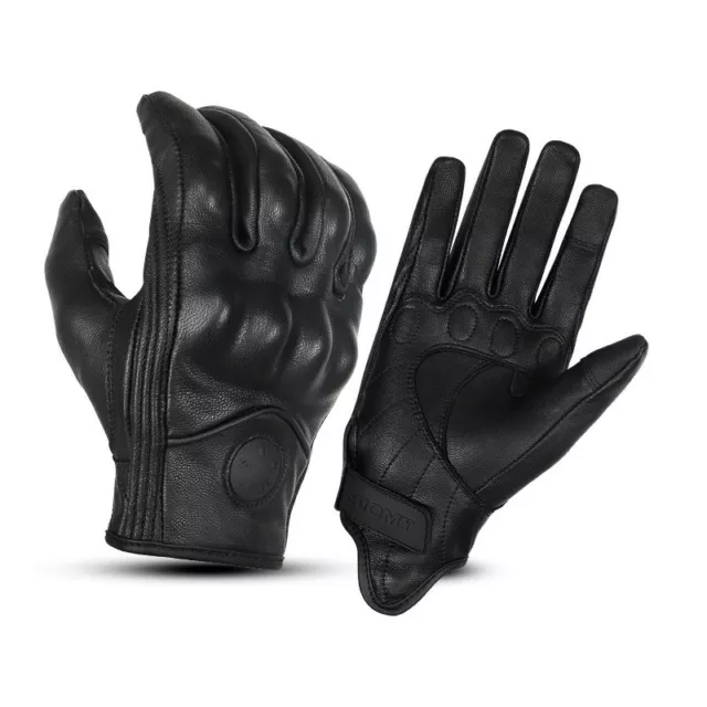 SUOMY Guantes de Moto de Piel para Mujer-Hombre con Pantalla Táctil Impermeable