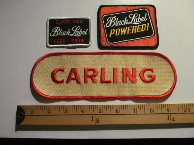 * 3 Black Label Power Carling Beer Brewery Crest Canada Canadian Patch *