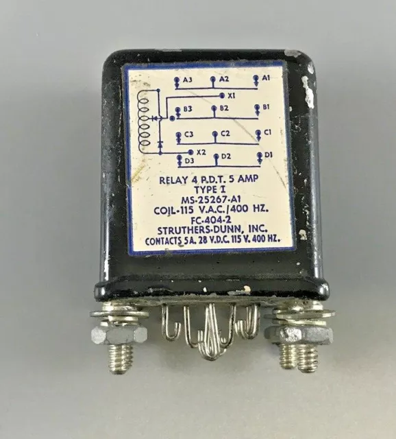 Struthers-Dunn Ms25267-A1 Electromagnetic Relay 5A Coil 115Vac 5A 28Vdc