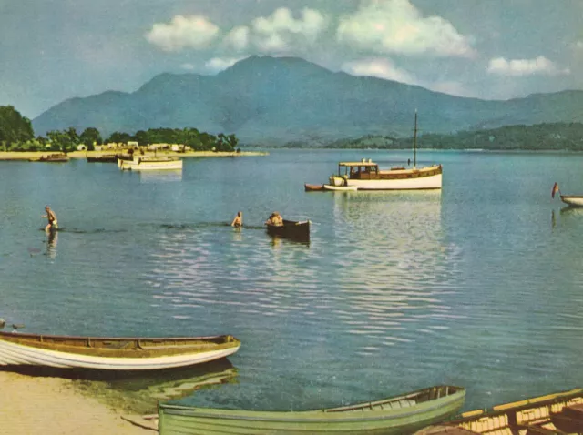 Loch Lomond At Luss Scotland Vintage Colour Picture Print 1956 THOSIC#41