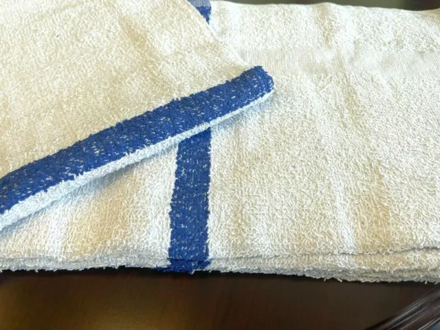 120 PIECES BLUE STRIPED NEW HOTEL MOTEL SPA GYM POOL TOWELS RESTURANT 22X44 inch