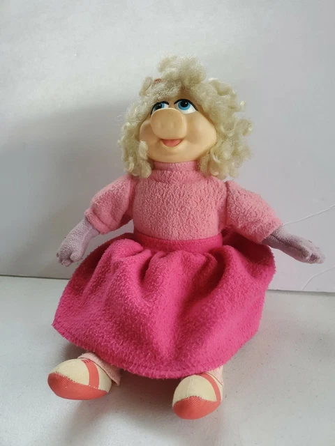 Vintage Muppets 1989 Direct Connect Miss Piggy Stuffed Plush Vinyl Doll 10"