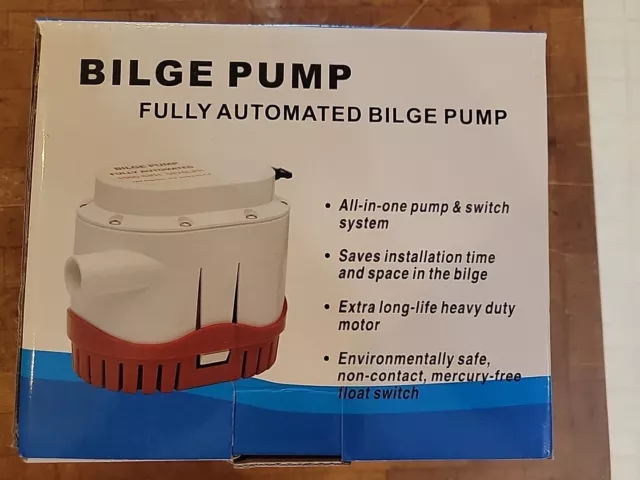 Automatic 2000 GPH Bilge Pump Boat Marine Water Pump 12V Built-in Float Switch