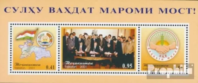 Briefmarken Tadschikistan 2001 Mi Block23 postfrisch Flaggen und Wappen