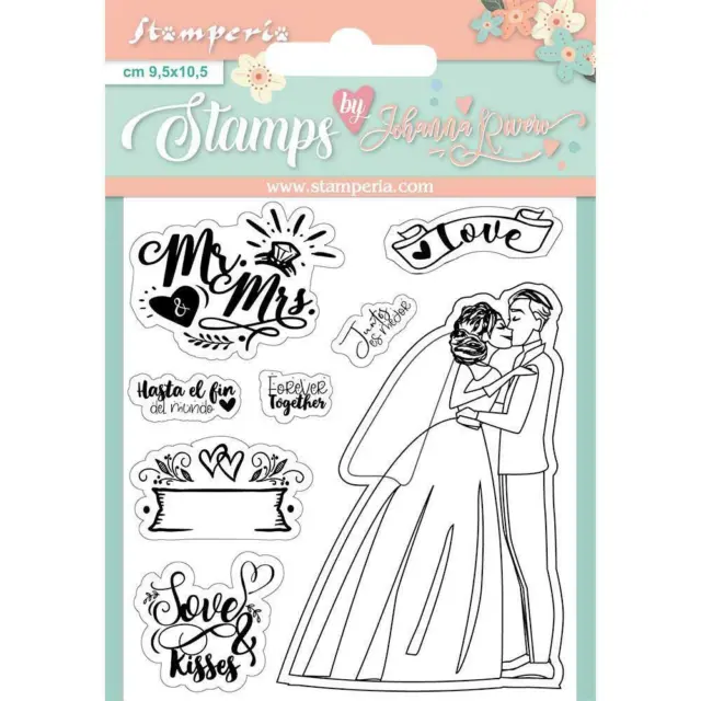 Stamperia LOVE STORY - MR & MRS Clear Stamps Wedding WTKJR25 Card Making