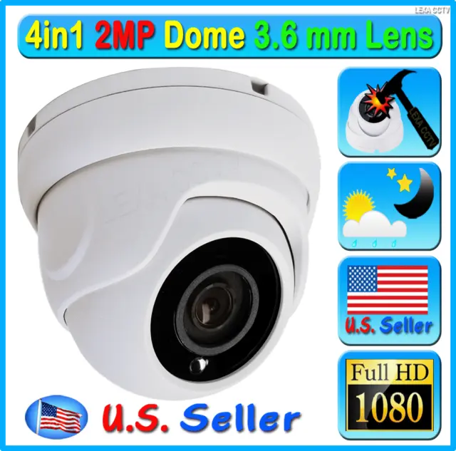 HD 2MP 1080P 4in1 Security Camera 3.6mm Lens Dome CCTV Outdoor TVI AHD CVI ETC