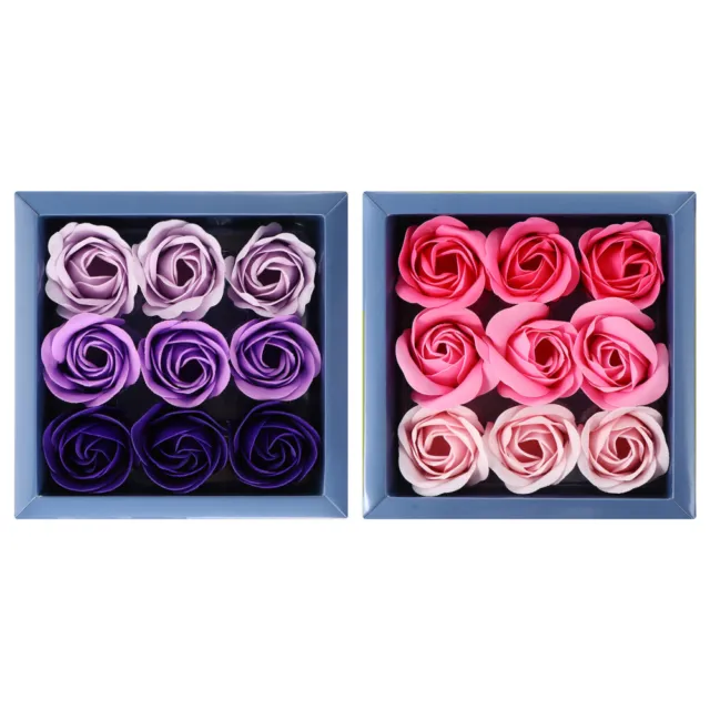 2 cajas de jabón degradado color flores rosas baño de flores artificiales