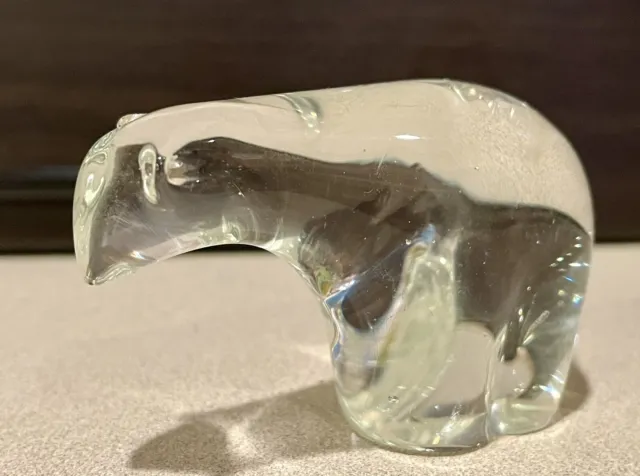 Vintage Glass Polar Bear Figurine