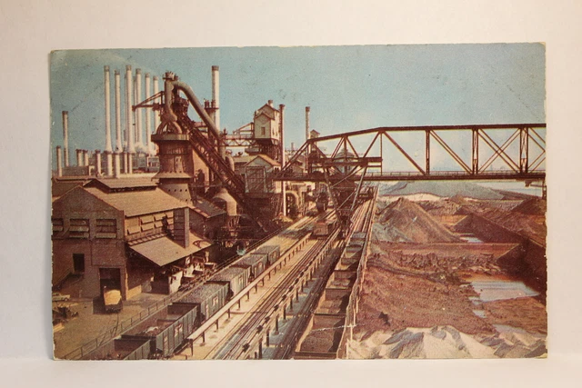Postcard Blast Furnaces And Giant Raw Materials Storage Binds Dearborn  C30