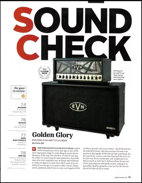 Eddie Van Halen EVH 5150 III 50-Watt EL34 amp head sound check review article