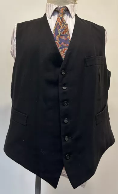 Cappotto vita nero da uomo anni '30 anni '40 vintage su misura europeo 42 grande
