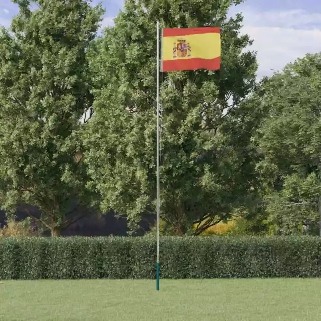 Flagge Spaniens mit Mast Spanische Fahne Nationalflagge Länderflagge vidaXL