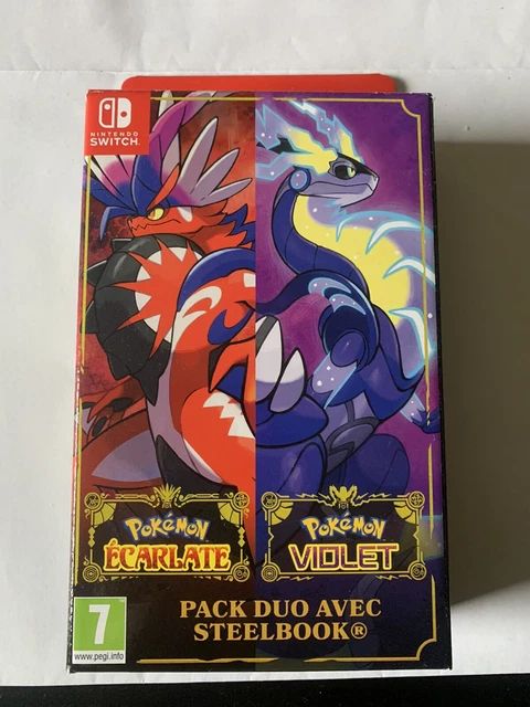 PACK DUO POKEMON ECARLATE VIOLET ET Steelbook Nintendo Switch Collector NEUF