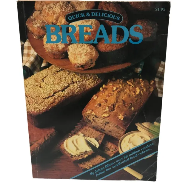 Quick and Delicious breads vintage cookbook paperback recipes stains creases