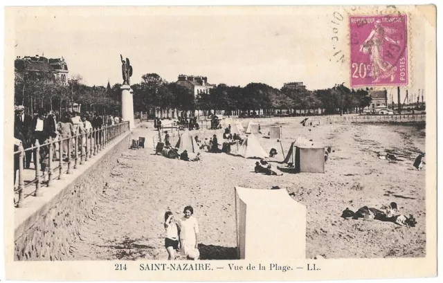 SAINT-NAZAIRE 66 Vue de la Plage CPA écrite à Melle Eloy à Falaise en 1932