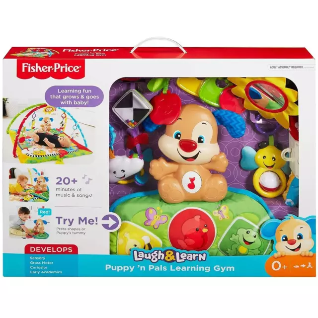 Fisher-Price Puppy And Friends Learning Gym Newborn Baby Play Mat Music Sounds