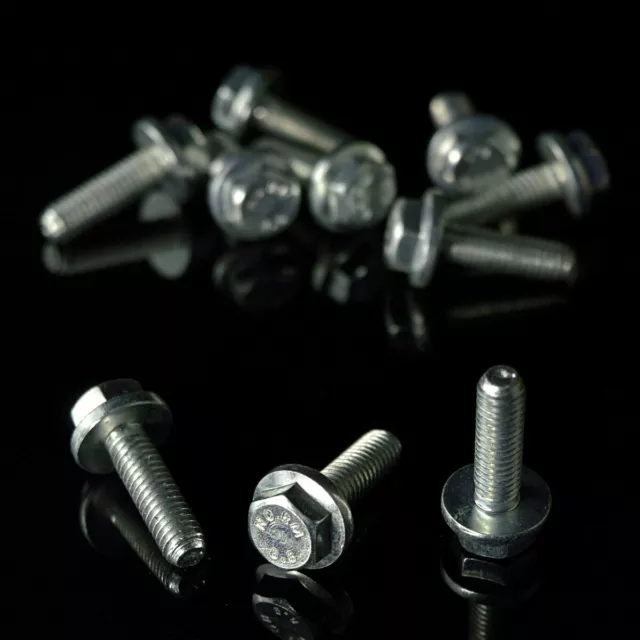 10x Tornillos con Brida Con Hexagonal Tornillo Roscado din 6921-M6 Nuevo