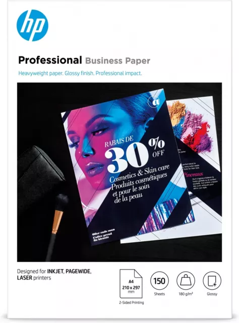 HP Papier Professional Business, brillant, 180 g/m2, A4 (210 x 297 mm), 150 feu
