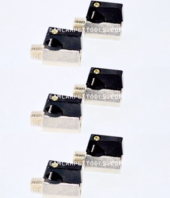 Carpet Cleaning 1/4" Ball Shut-Off Valve (Set of 6) 600 PSI Portables M x F